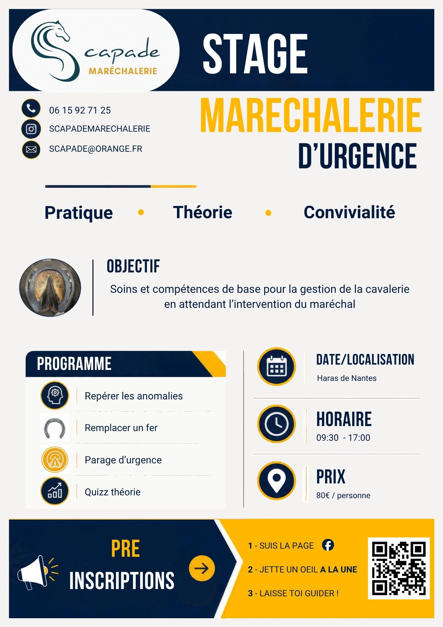 Participants à un stage de maréchalerie d’urgence